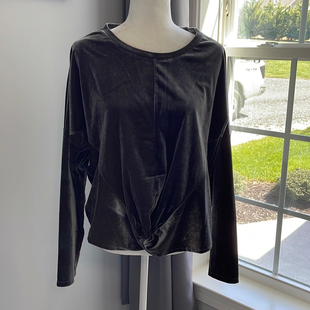 Gray Velvet Shirt